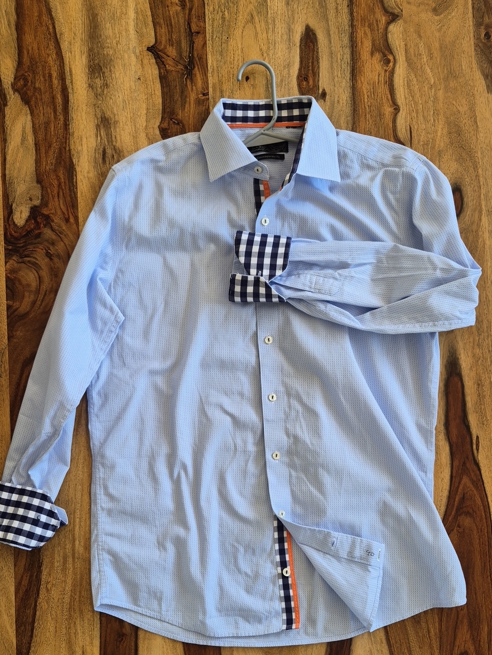 LVS Signature Contemporary fit Cotton Button Up Shirt, With Decorative Trimming